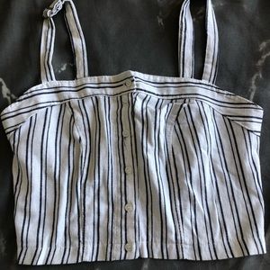 Button down cropped top